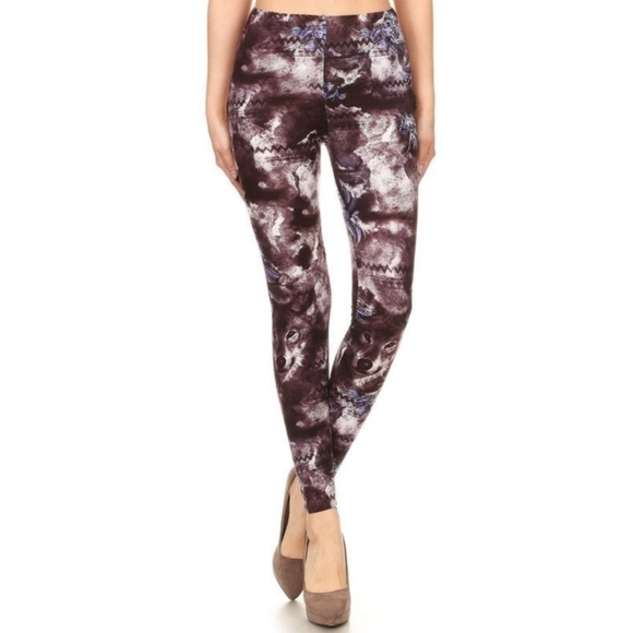TCLC PURPLE Wolf & Dreamcatcher Print Full Length Leggings Size 12 NWT - Picture 3 of 4
